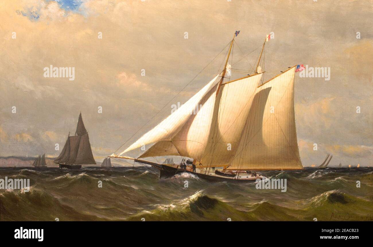 New York Yacht Club Schooner Clio, par Archibald Cary Smith. Banque D'Images