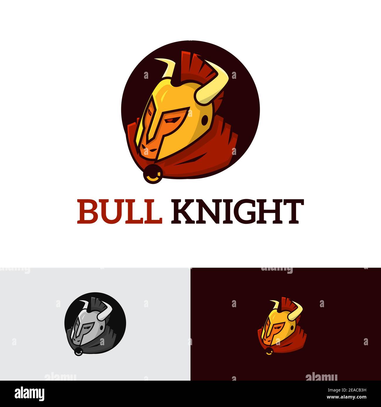 Logo Bull Sparta Knight Mascot Sport Game Illustration de Vecteur