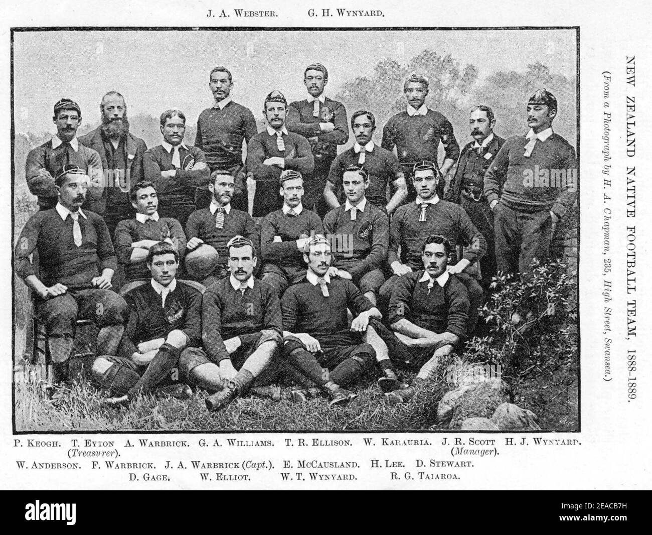 Équipe de football autochtone de Nouvelle-Zélande - H. A. Chapman. Banque D'Images