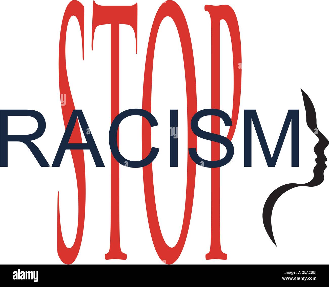 illustration vectorielle anti racisme logo modèle de conception, arrêter le racisme. Illustration de Vecteur