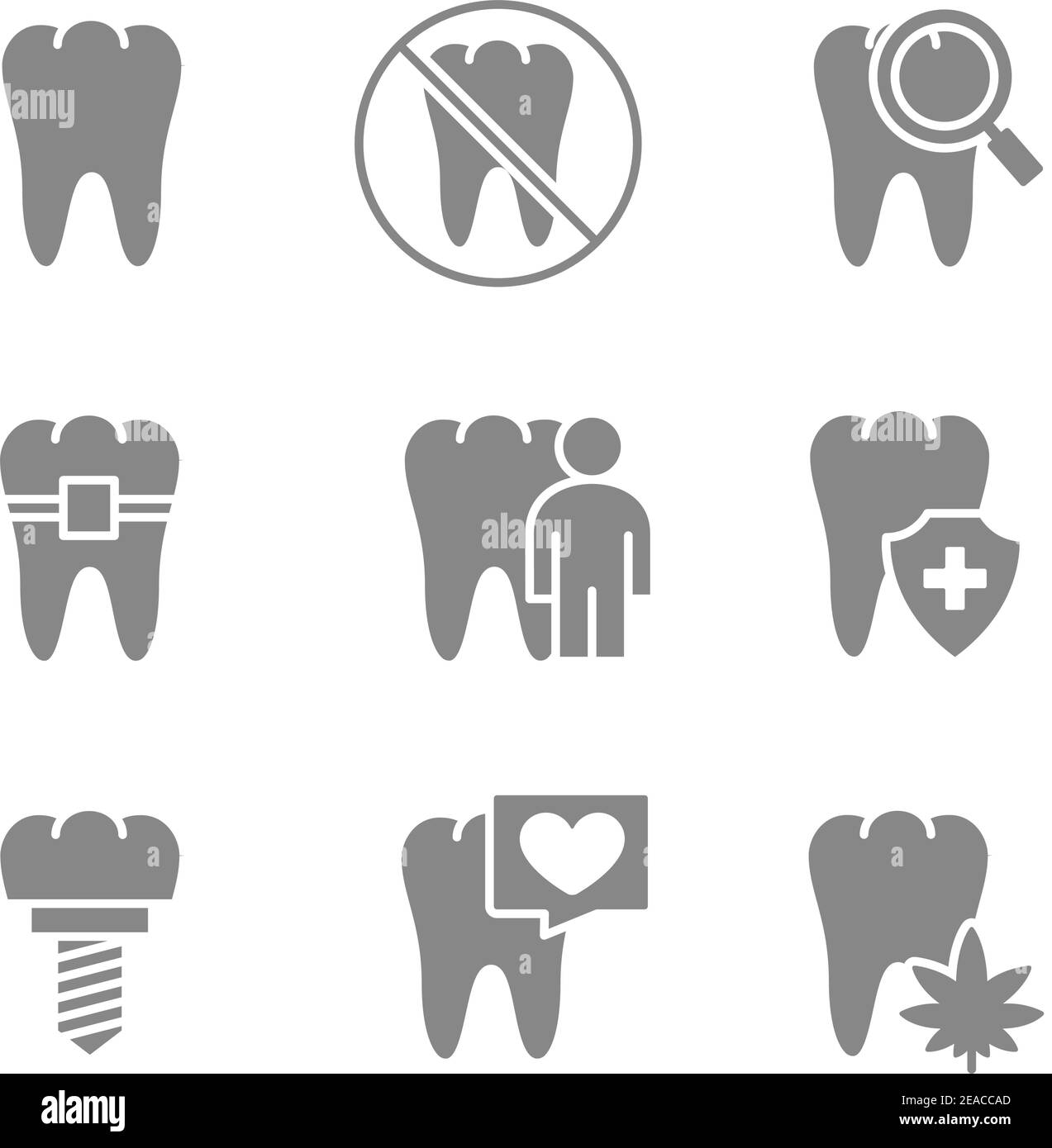 Ensemble de dents humaines icône grise. Organe interne sain, maladie des dents, diagnostic, symbole de traitement Illustration de Vecteur Ensemble de dents humaines icône grise. Organe interne sain, maladie des dents, diagnostic, symbole de traitement Illustration de Vecteur