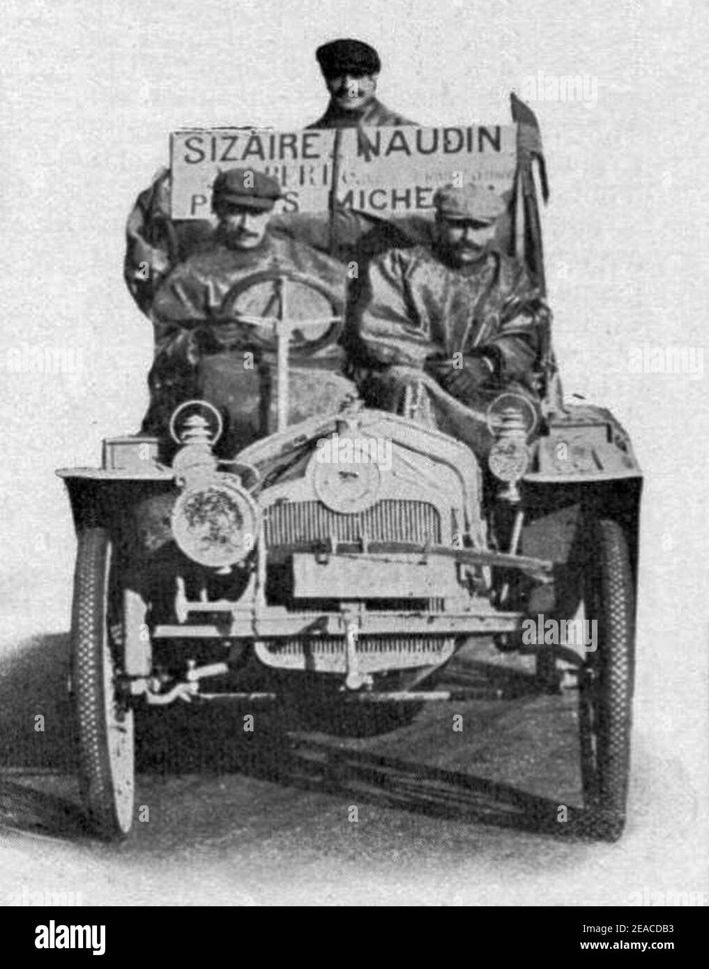 New-York-Paris 1908, le Sizaire-Naudin de Pons, Deschamps et Berlhe. Banque D'Images