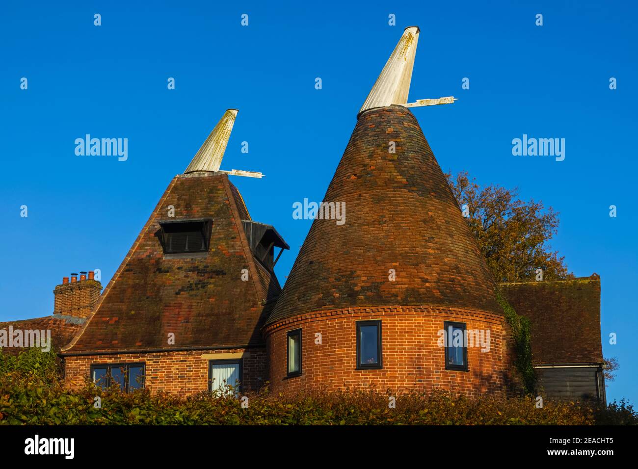 Angleterre, Kent, maisons Oast converties alias Oasts près de Tunbridge Wells Banque D'Images