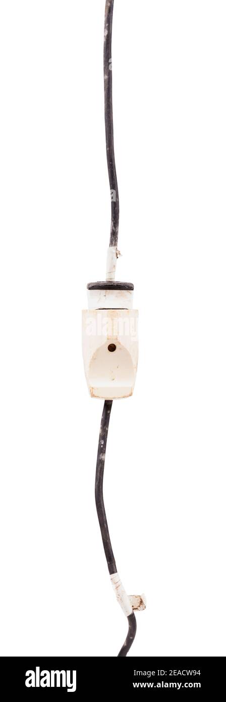 Ancienne rallonge vintage isolée sur fond blanc Banque D'Images