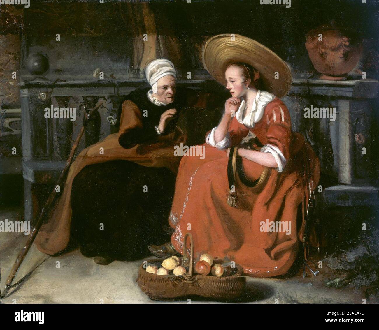 Nicolaes Maes - Vertumnus et Pomona. Banque D'Images