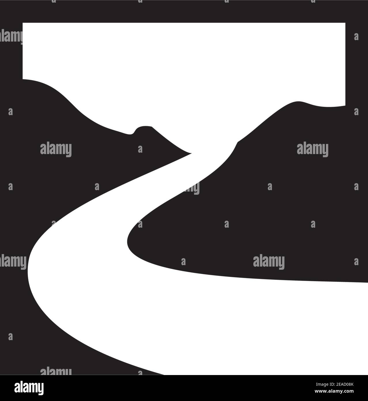 Modèle d'illustration vectorielle avec logo River ou creek Illustration de Vecteur
