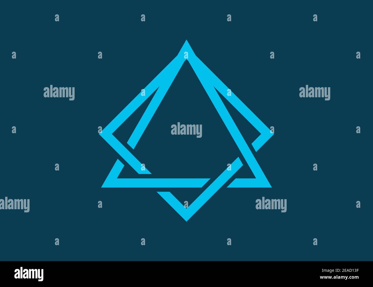 Fusion de couleur bleue des formes triangulaire et carrée Illustration de Vecteur