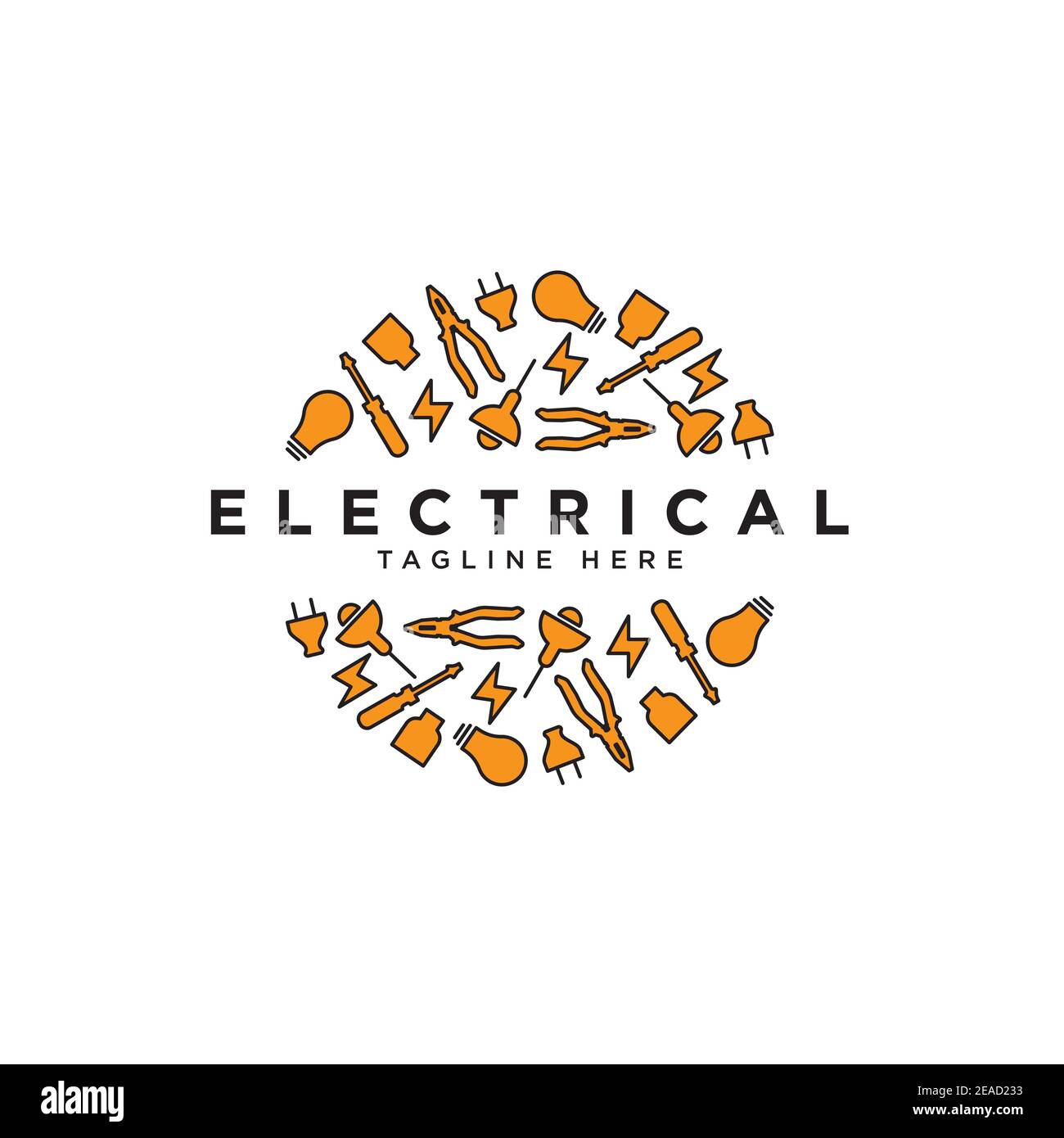 Modèle vectoriel de conception de logo de symbole d'outil électrique. Illustration de Vecteur