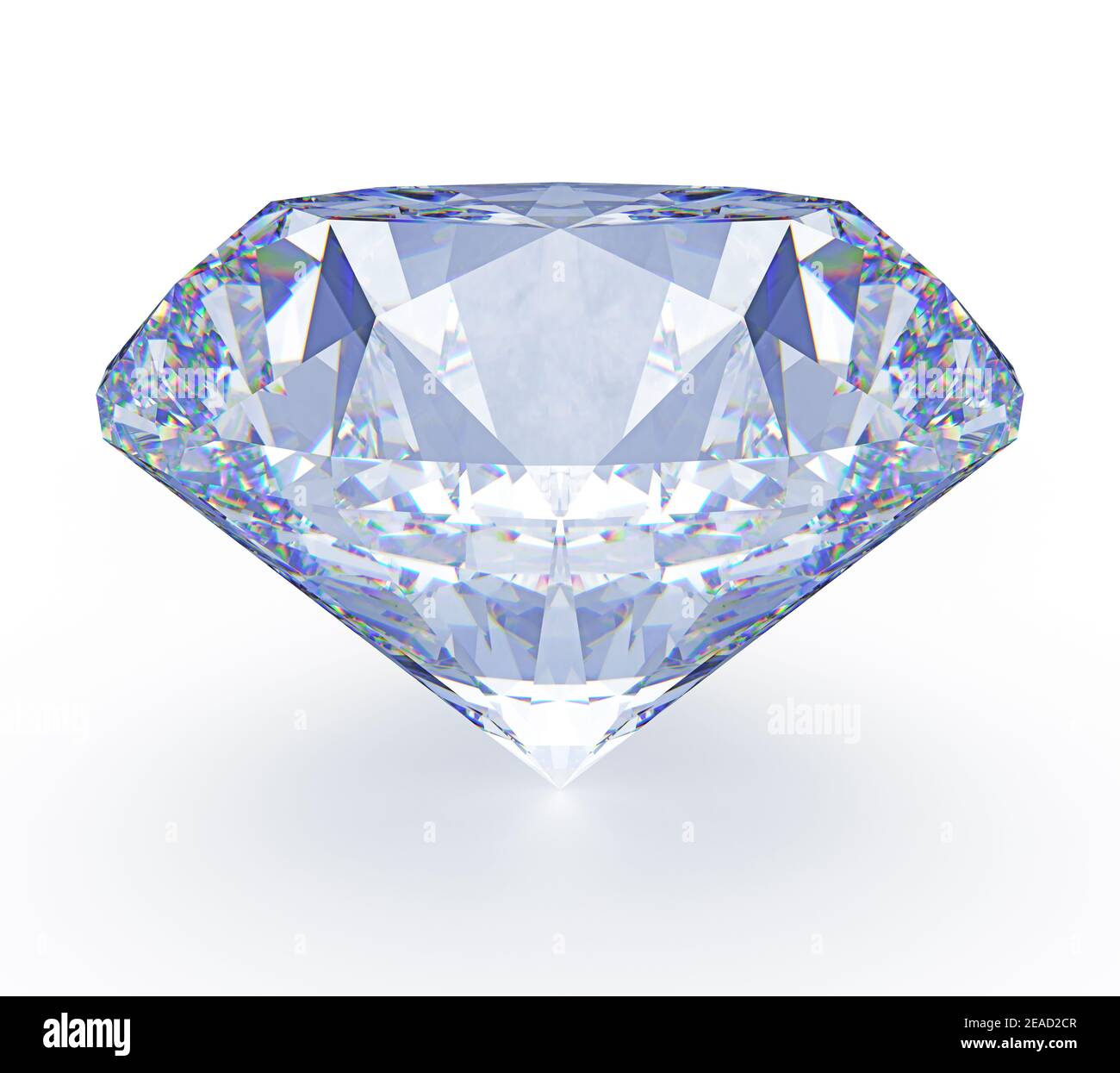 Grand diamant brillant transparent isolé sur fond blanc. illustration de rendu 3d Banque D'Images
