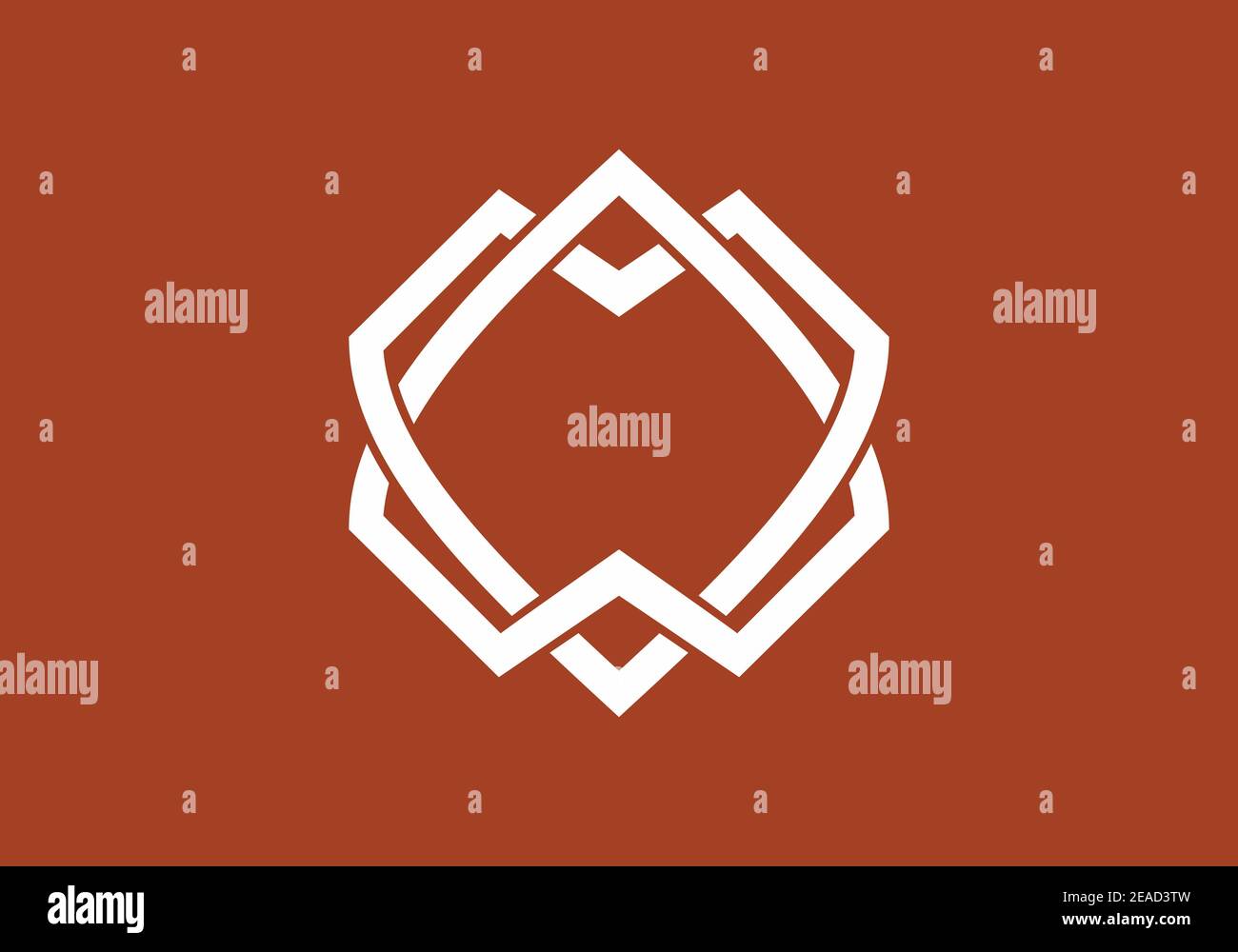 Couleur blanche et orange de la forme de l'amour en deux lignes conception Illustration de Vecteur