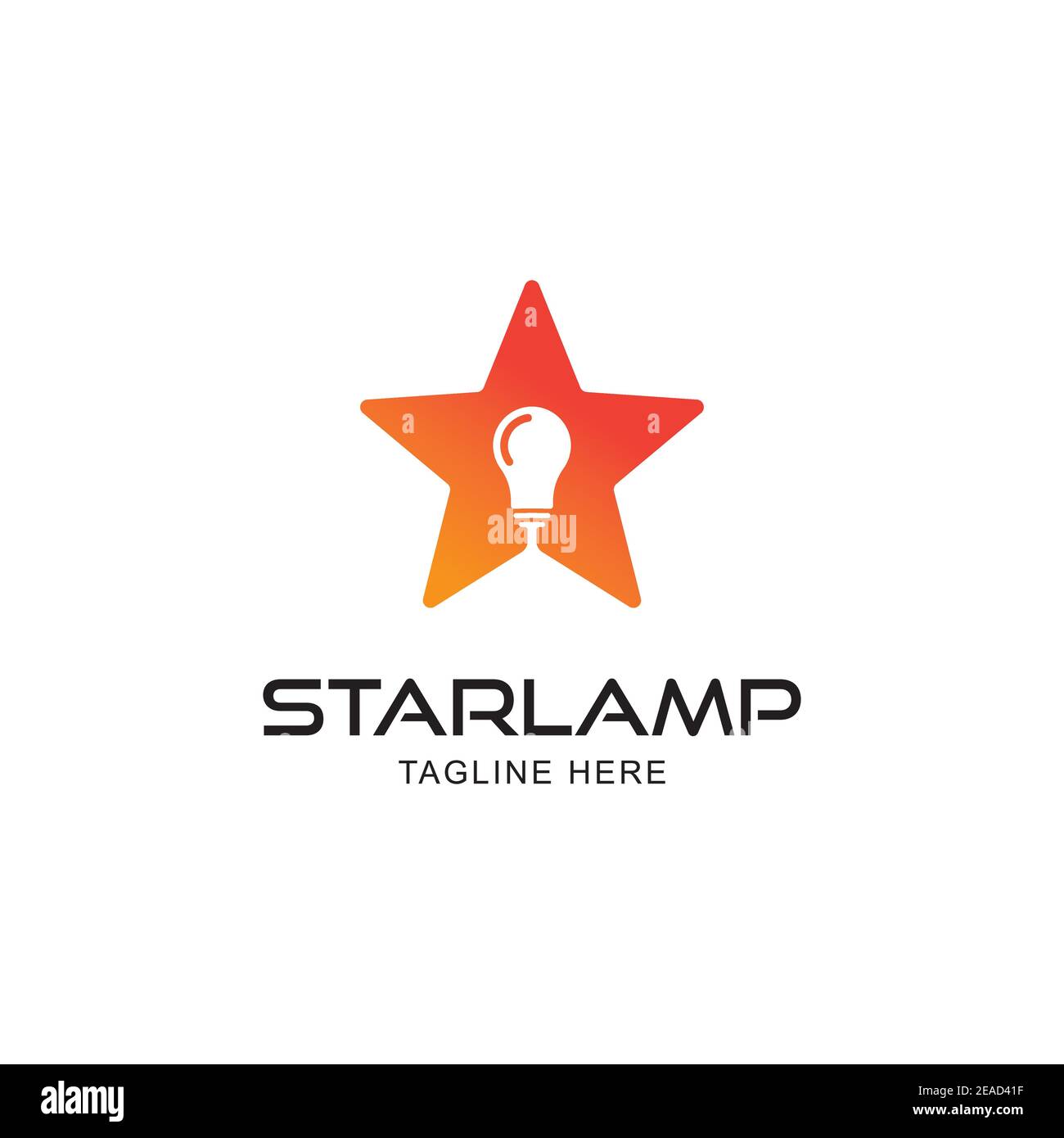 Étoile avec symbole ampoule logo design modèle vectoriel. Illustration de Vecteur