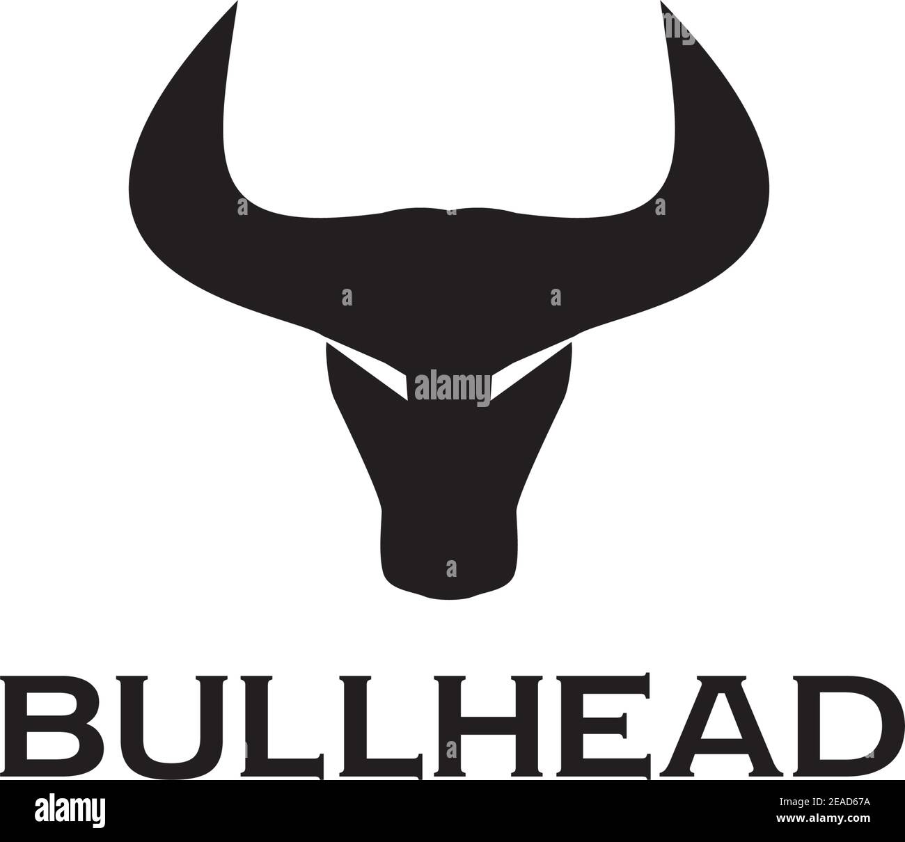 Modèle d'illustration vectoriel du logo Bull Head Illustration de Vecteur