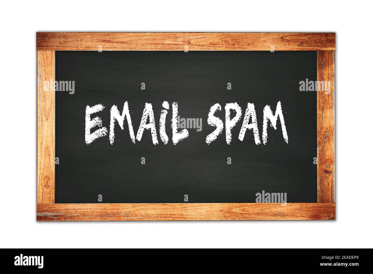 E-MAIL texte SPAM écrit sur noir cadre école tableau noir. Banque D'Images