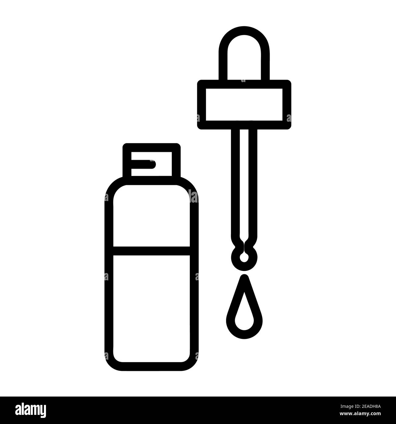 Icône plate Eye Drops. Pictogramme pour le Web. Trait. Isolé sur fond blanc. Vecteur eps10. Préparats pour la santé Banque D'Images