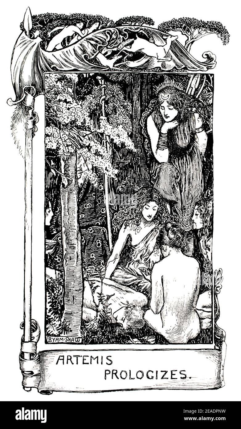 Artemis Prologizes, illustration du poème Robert Browning de Byam Shaw dans le volume 1898 13 du Studio an Illustrated Magazine of Fine and Applied Art Banque D'Images