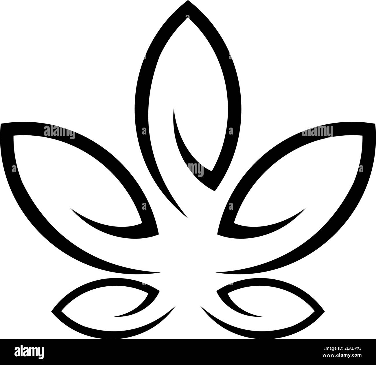 Modèle de vecteur d'inspiration simple CBD feuille de cannabis logo design Illustration de Vecteur