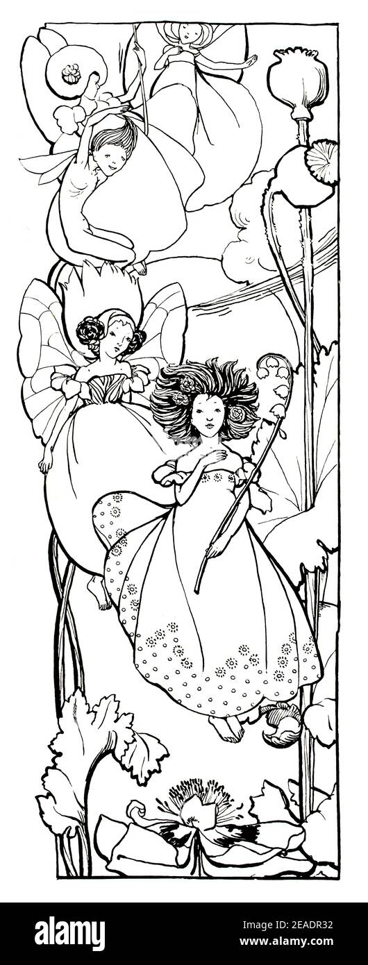 Midsummer Night’s Dream, illustration de la fée par May Seddon Tirer, en 1898 volume 13 du Studio an Illustrated Magazine of Fine and Applied Art Banque D'Images