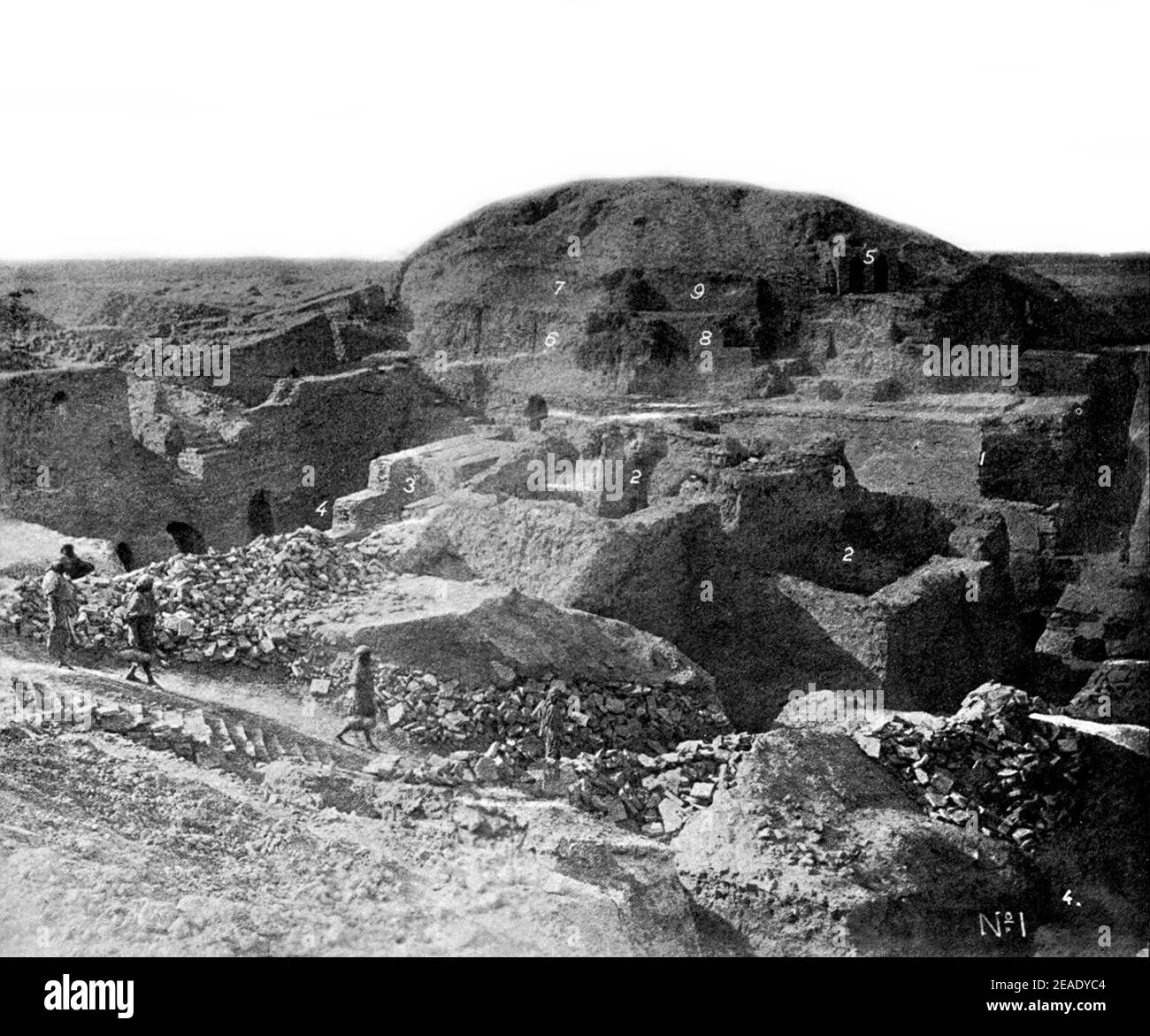 Nippur, Temple de Bel excavation. Banque D'Images