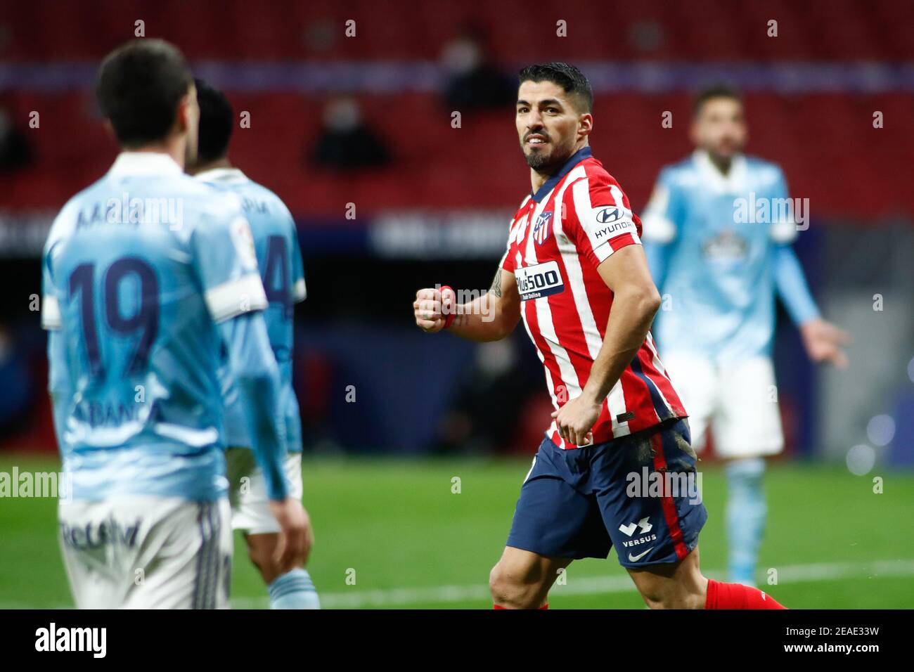 Luis Suarez de l'Atletico de Madrid célèbre un but pendant Le championnat d'Espagne la Liga match de football entre Atletico de / LM Banque D'Images