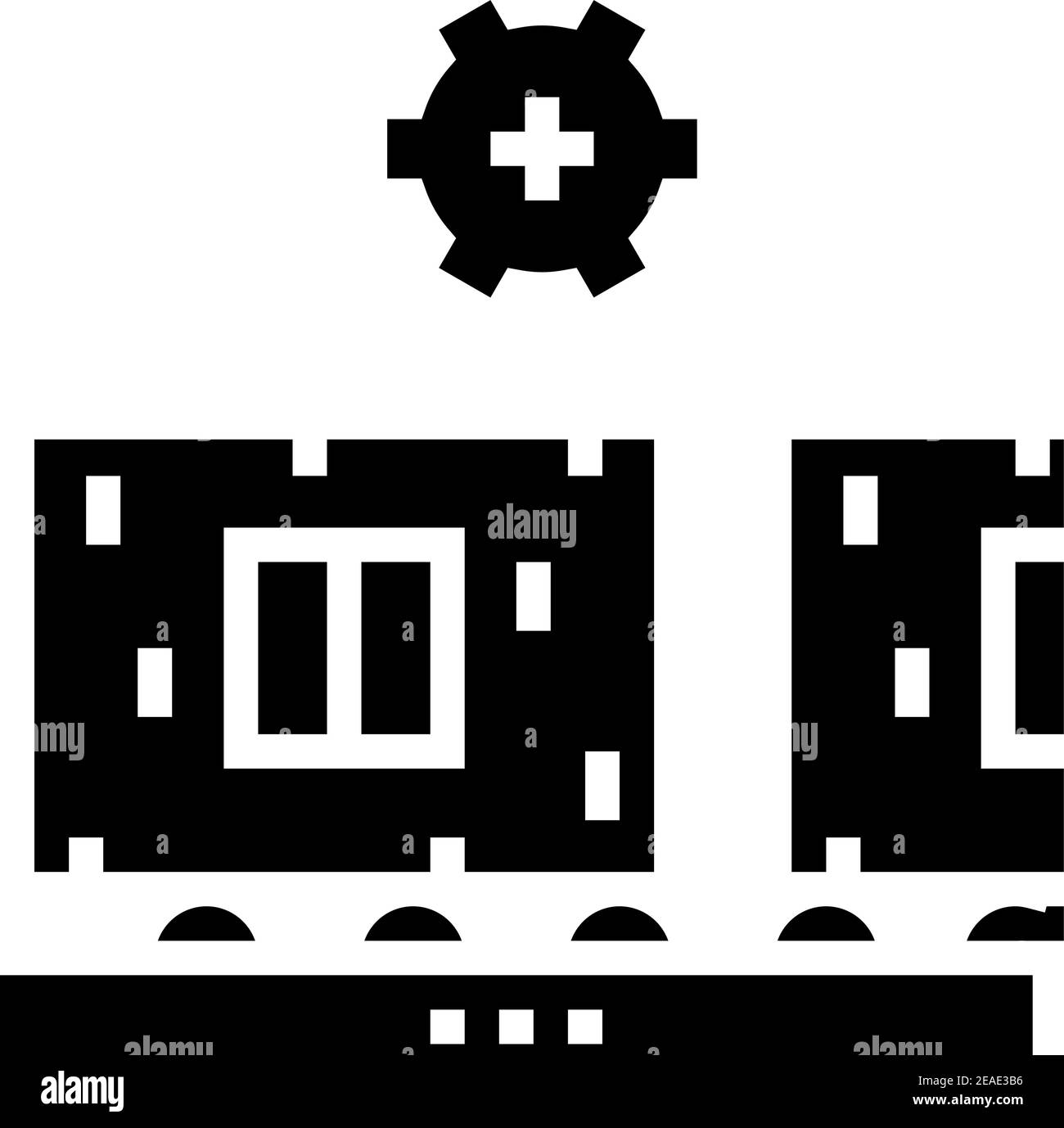 illustration vectorielle d'icône de glyphe de production de mur de maison Illustration de Vecteur