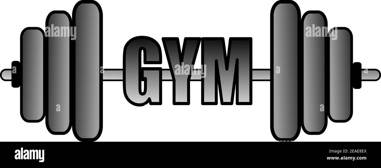 Image des poids de la salle de sport avec texte Banque D'Images