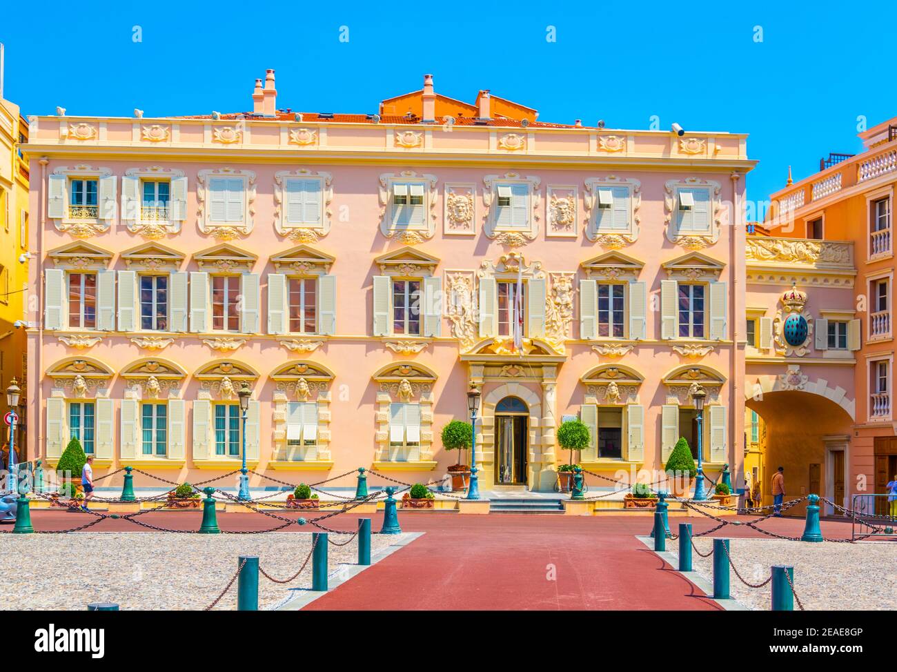 Bâtiments historiques sur la place du Palais à Monaco Banque D'Images