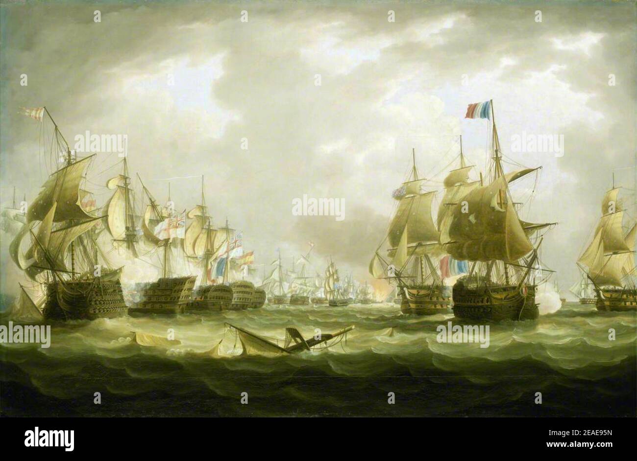 La bataille de Trafalgar par Thomas Butterworth Banque D'Images