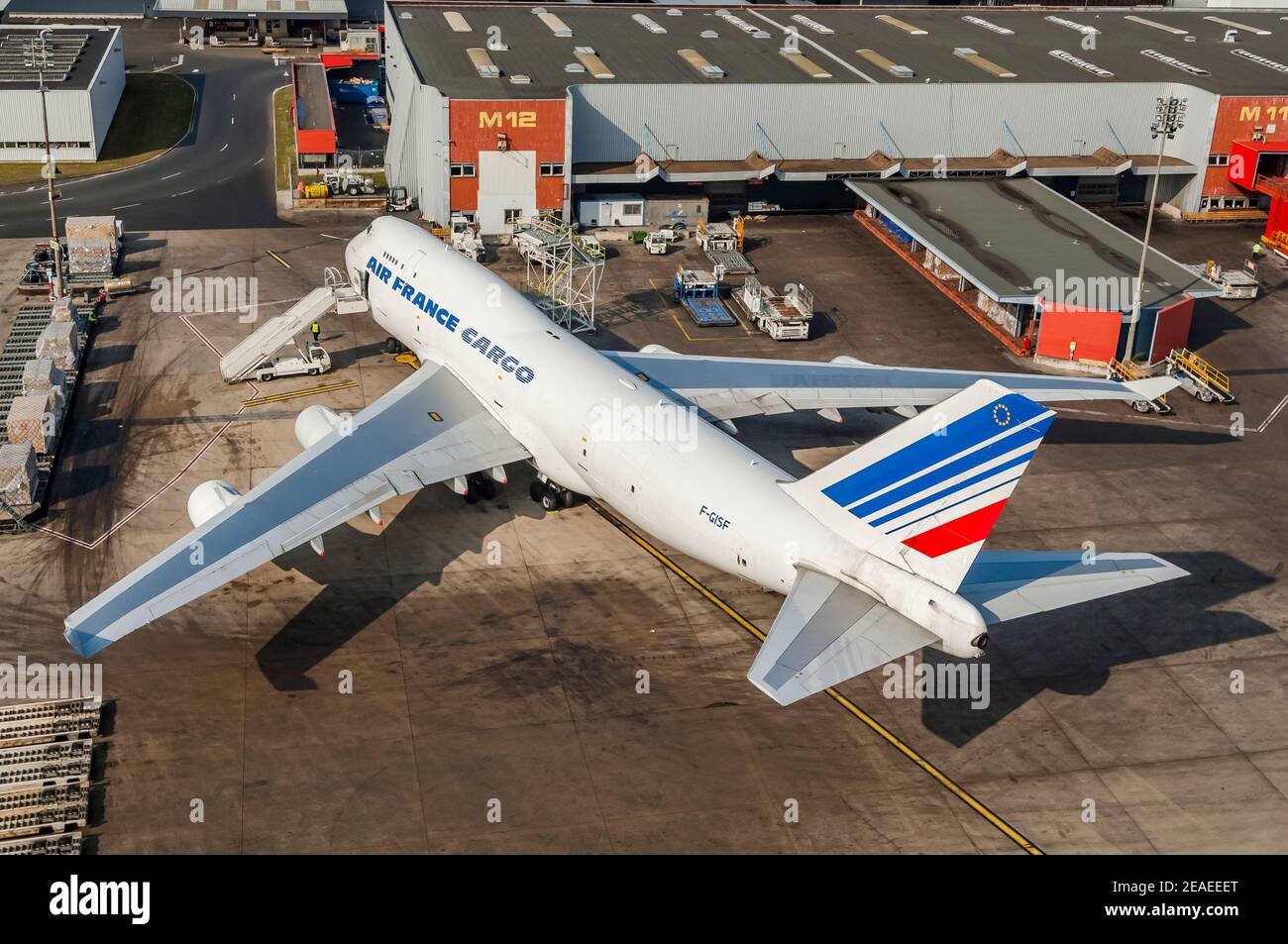 Aéroport Roissy Charles de Gaulle terminal 2 vu de ciel Banque D'Images