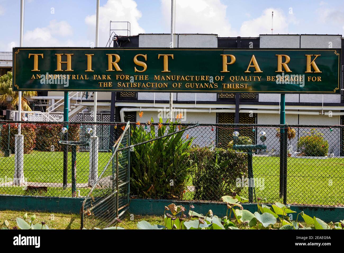 Thirst Park, Banks DIH Limited à Georgetown, Banks Beer Producation Facility, Guyana Banque D'Images