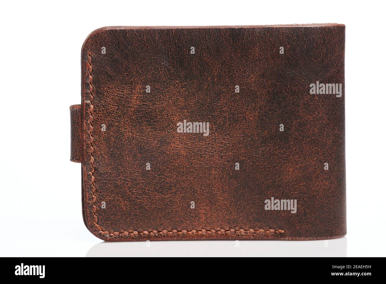 Dos de portefeuille en cuir beige isolé sur fond blanc Banque D'Images