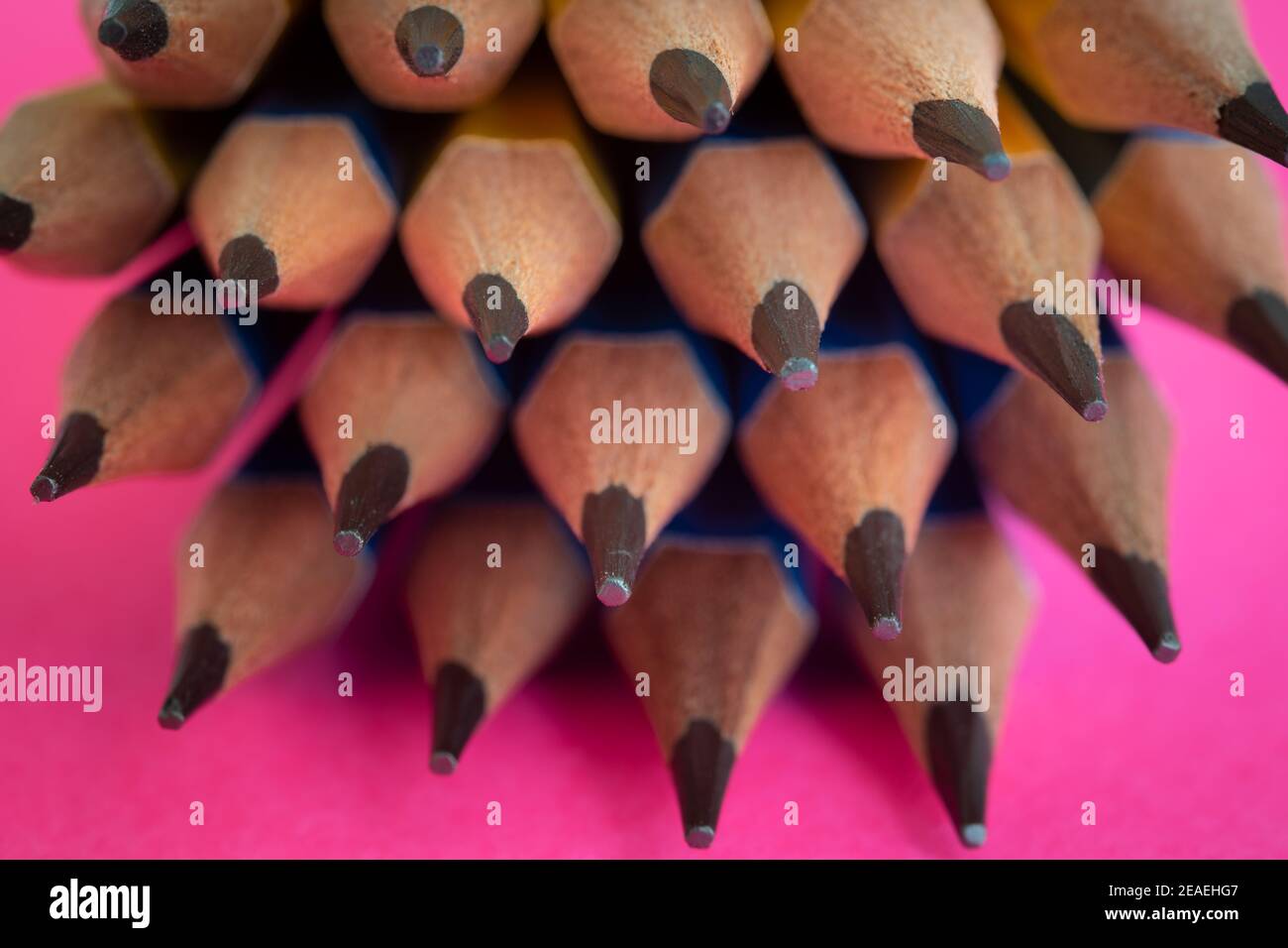 Macro des pointes de crayons prises en studio Banque D'Images