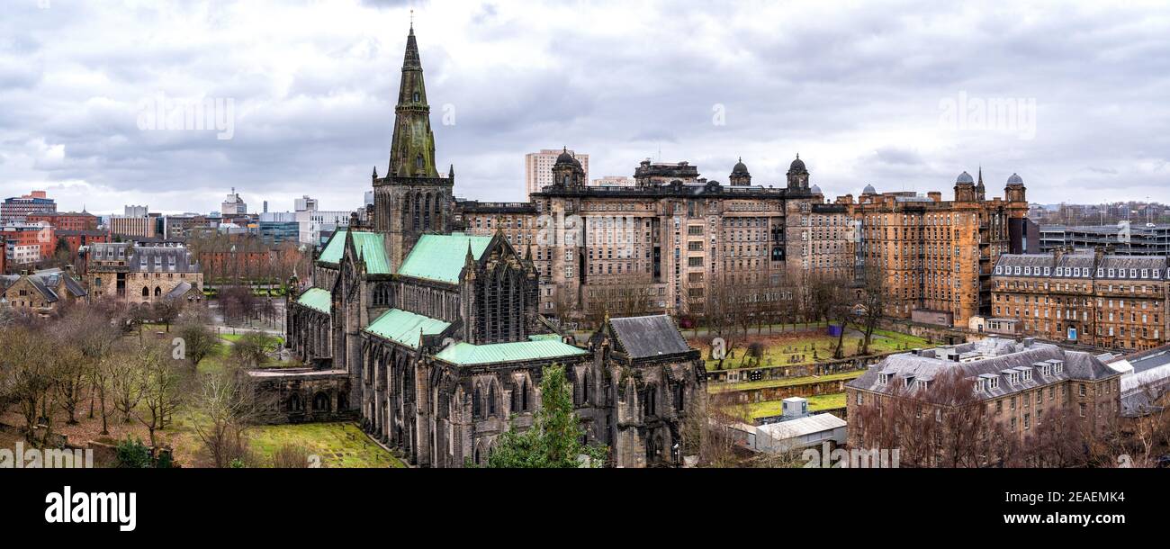 Cathédrale de Glasgow et infirmerie royale de la nécropole, Glasgow, Écosse, Royaume-Uni Banque D'Images