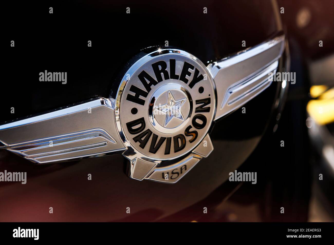 Style de réservoir de carburant de moto Harley-Davidson Banque D'Images