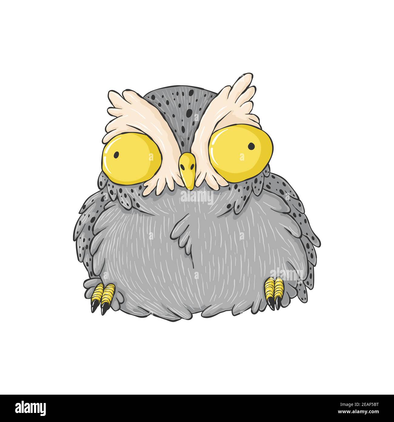Chouette Chouette Chouette Dessin Anime Dessin A La Main Clip Art Surprise Hibou De Nuit Dans Le Style Enfant Image Vectorielle Stock Alamy