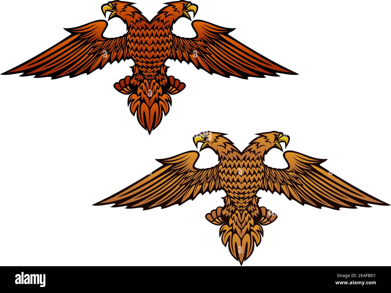 Aigle à double tête pour un motif heralsec ou mascotte Illustration de Vecteur