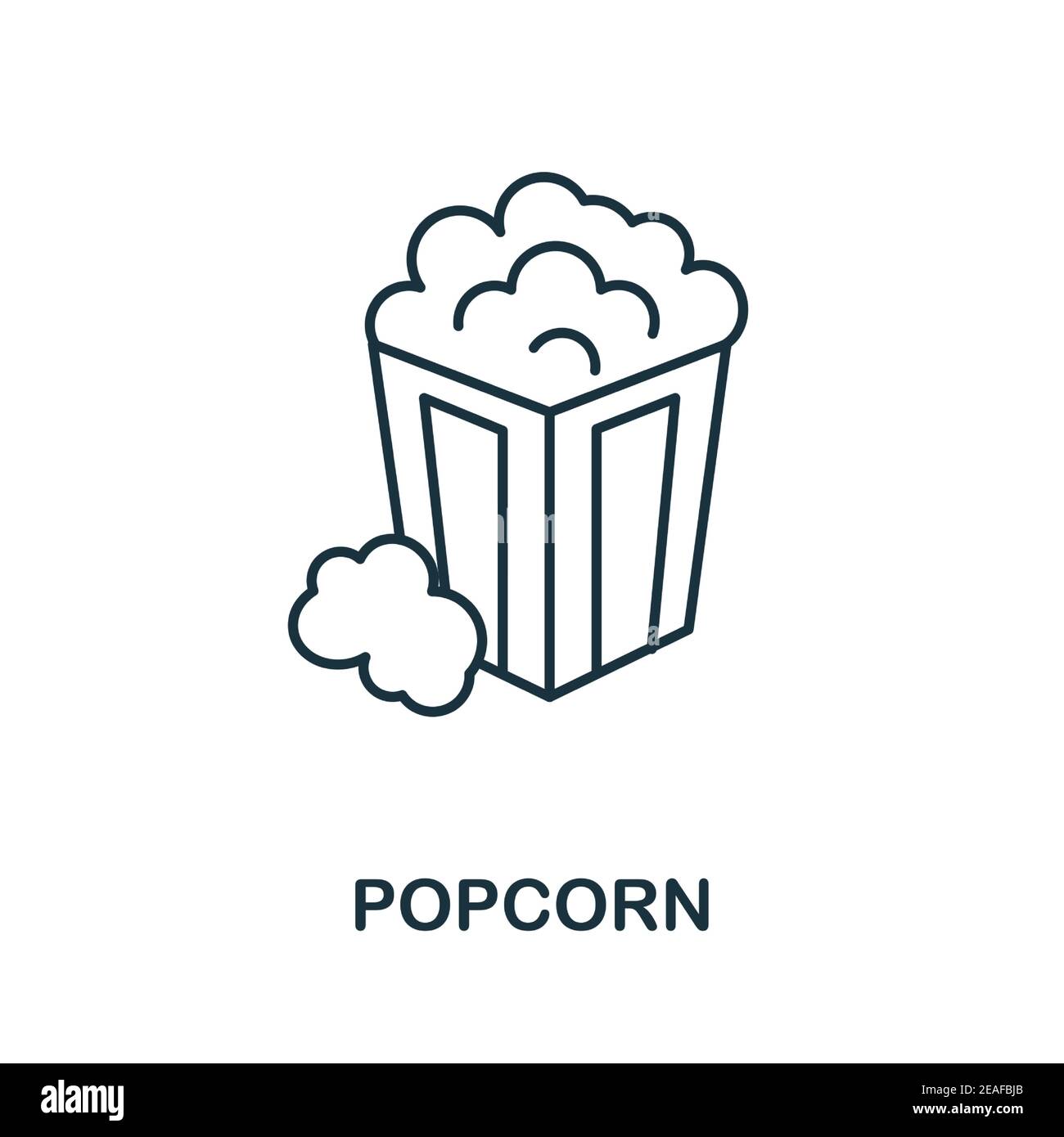 Icône pop-corn. Un élément simple de la collection cinéma. Icône Creative Popcorn pour la conception de sites Web, les modèles, les infographies et plus encore Illustration de Vecteur