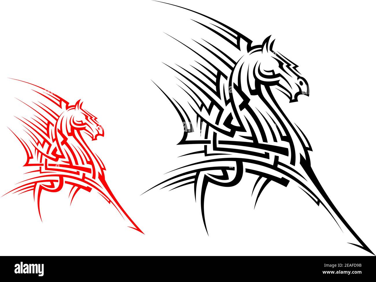 Mascotte de cheval Tribal tatouage ou une autre conception Illustration de Vecteur