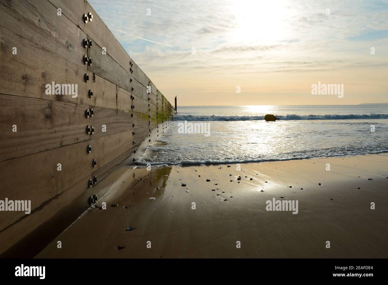 Coucher de soleil sur la plage de Southbourne Banque D'Images