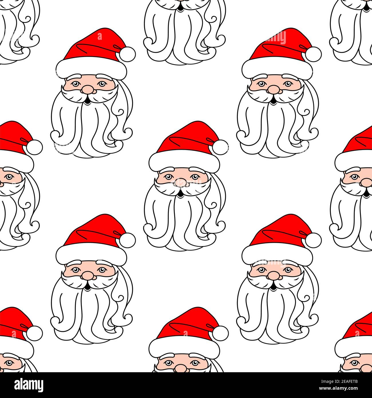 Motif de Noël sans coutures avec visage du Père Noël pour un motif de fête Illustration de Vecteur