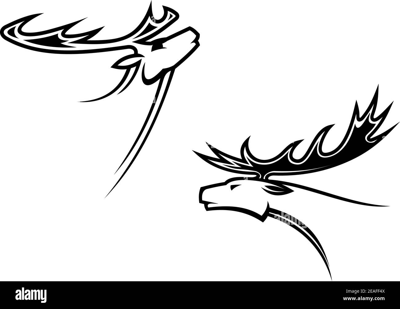 Mascottes de cerf sauvage de style tribal pour tatouage ou un autre conception Illustration de Vecteur