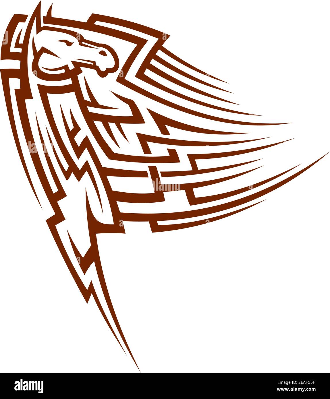 Puissante tige de cheval de style tribal pour un motif tatouage Illustration de Vecteur