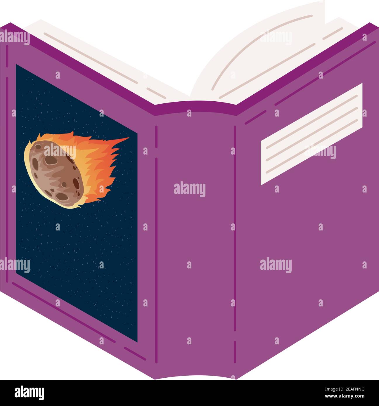 livre de texte ouvert avec météorite, livre jour célébration illustration vecteur conception Illustration de Vecteur
