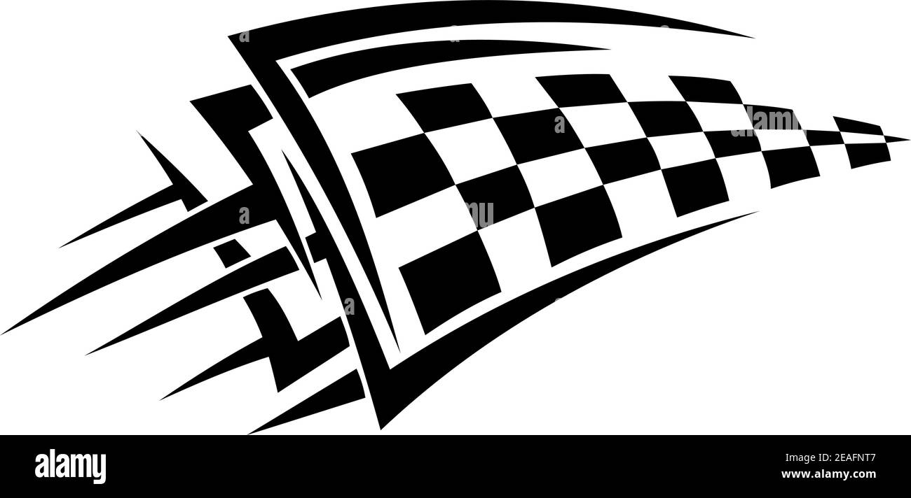 Tatouage avec drapeau de course pour le design sportif Illustration de Vecteur