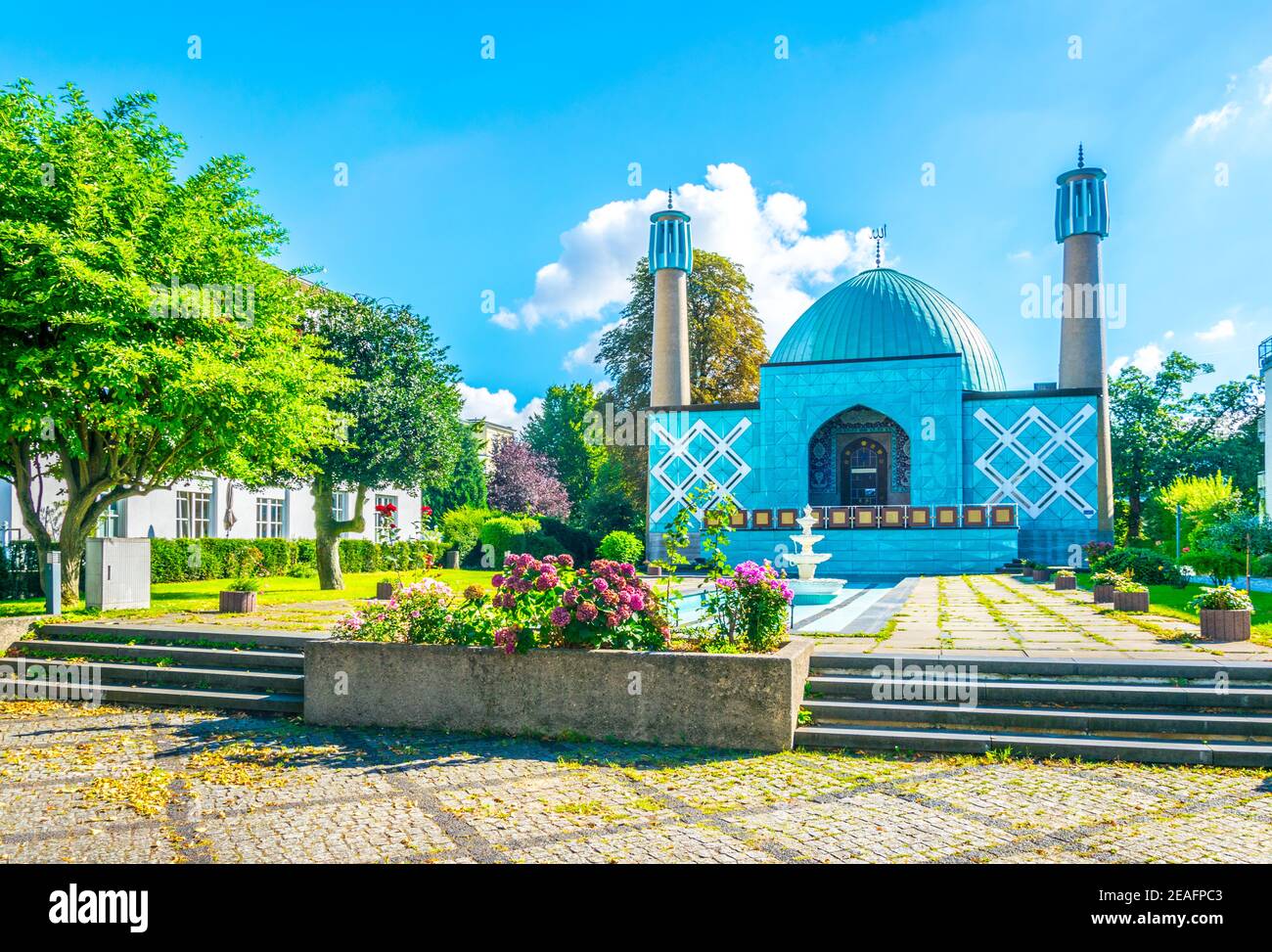 Vue sur une mosquée à Hambourg Banque D'Images