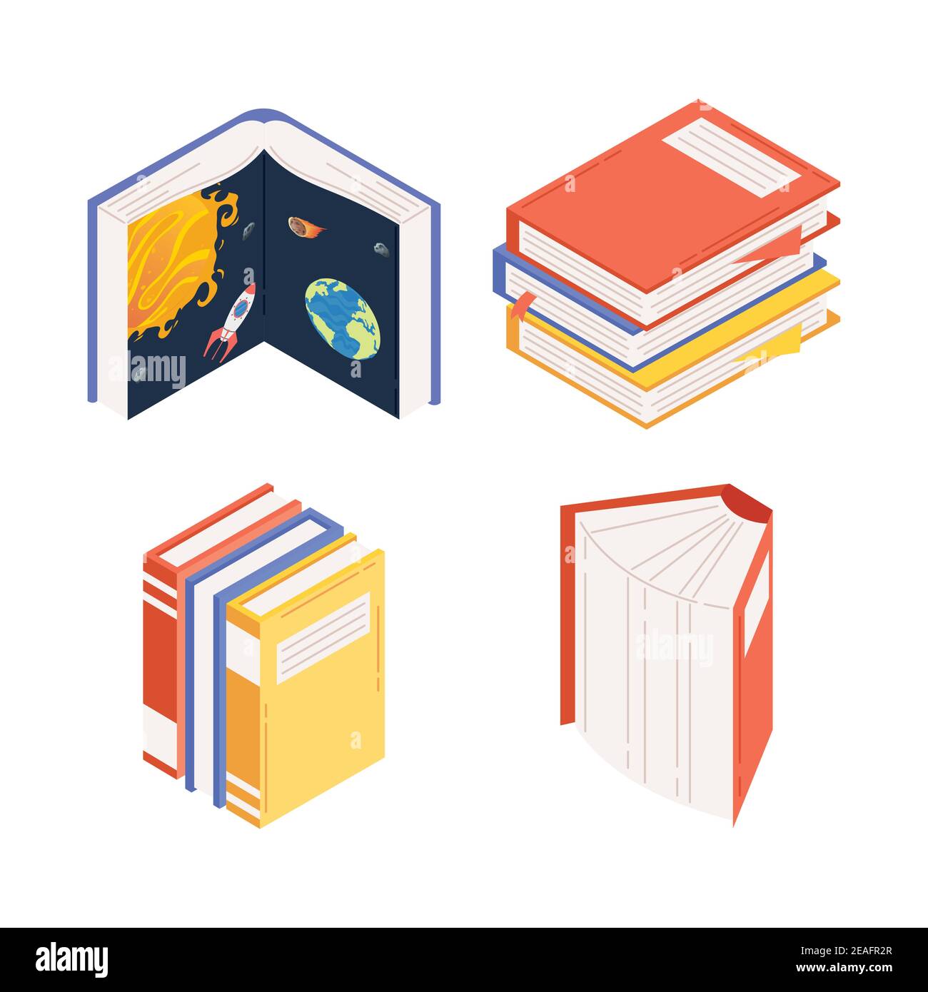 ensemble de livres différents, livre jour célébration vecteur illustration design Illustration de Vecteur