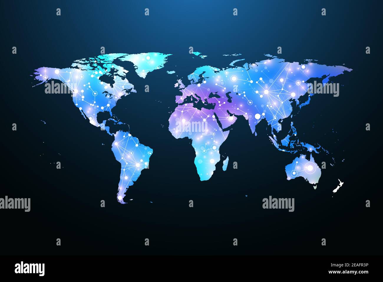 Carte de la planète. Réseau social mondial. Arrière-plan géométrique de plexus bleu flottant. Internet et technologie. Illustration vectorielle Illustration de Vecteur