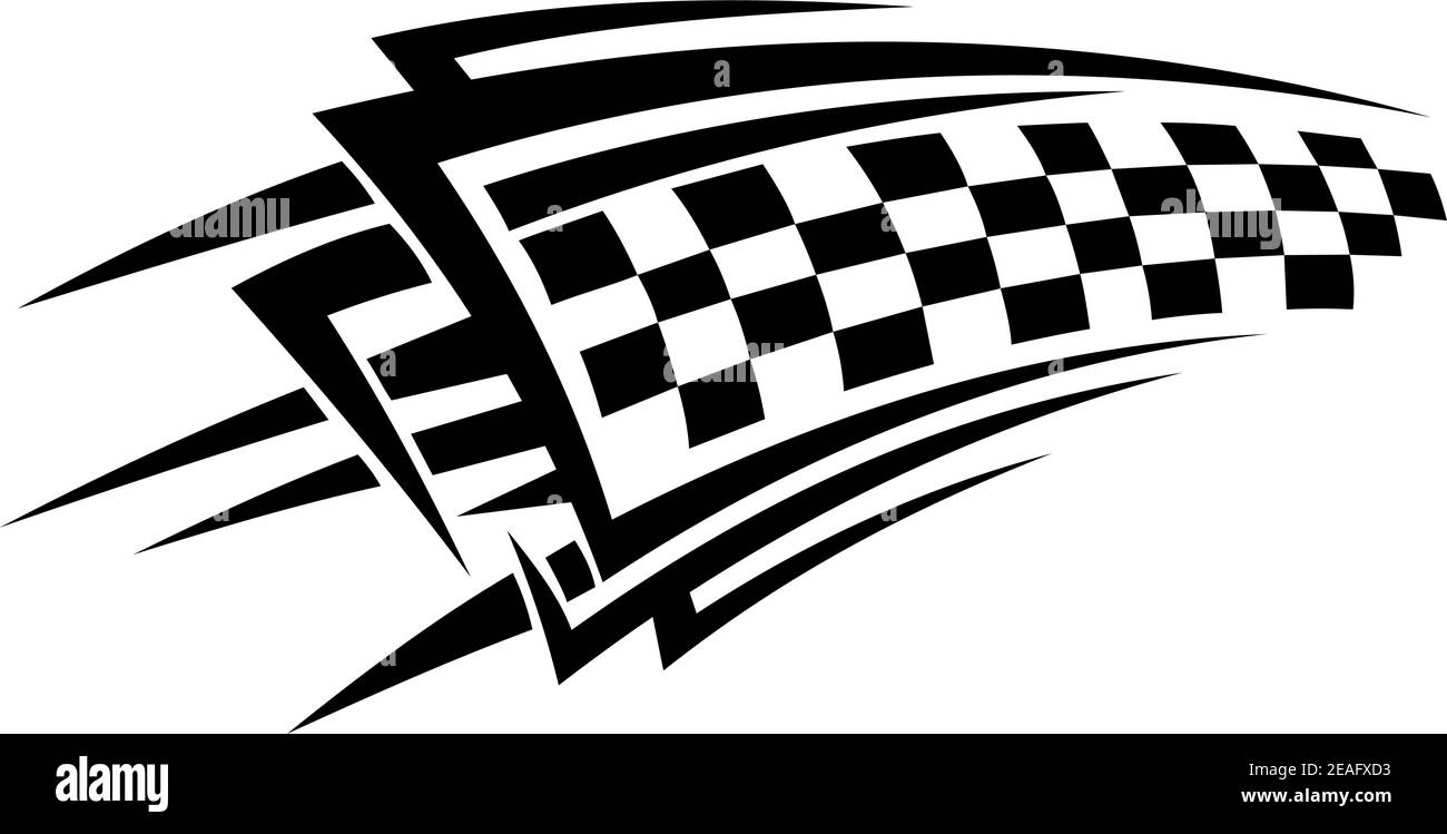 Tatouage de course tribal avec drapeau à damier Illustration de Vecteur