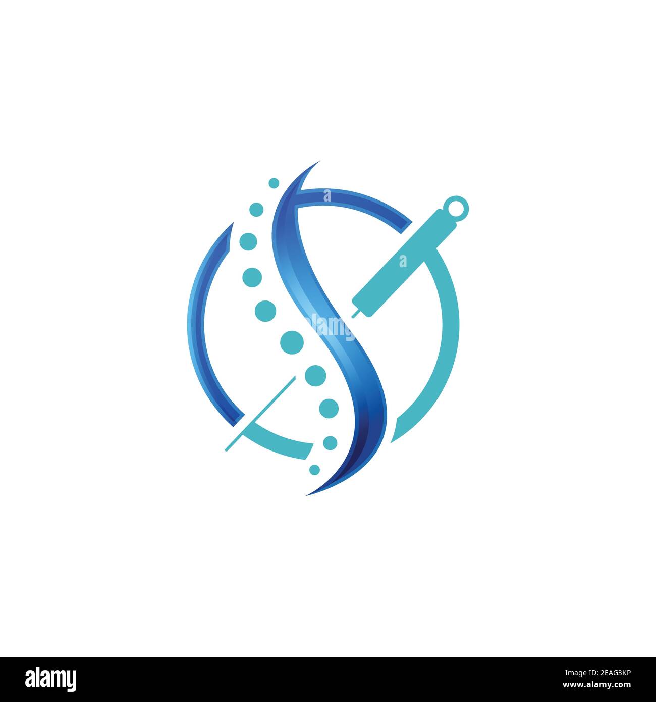 Lettre initiale S chiropractie et acupunture santé concept de logo médical. Logo de chiropraxie et d'acuponcture colonne vertébrale vecteur de soins de la colonne vertébrale illustration de l'icône Illustration de Vecteur