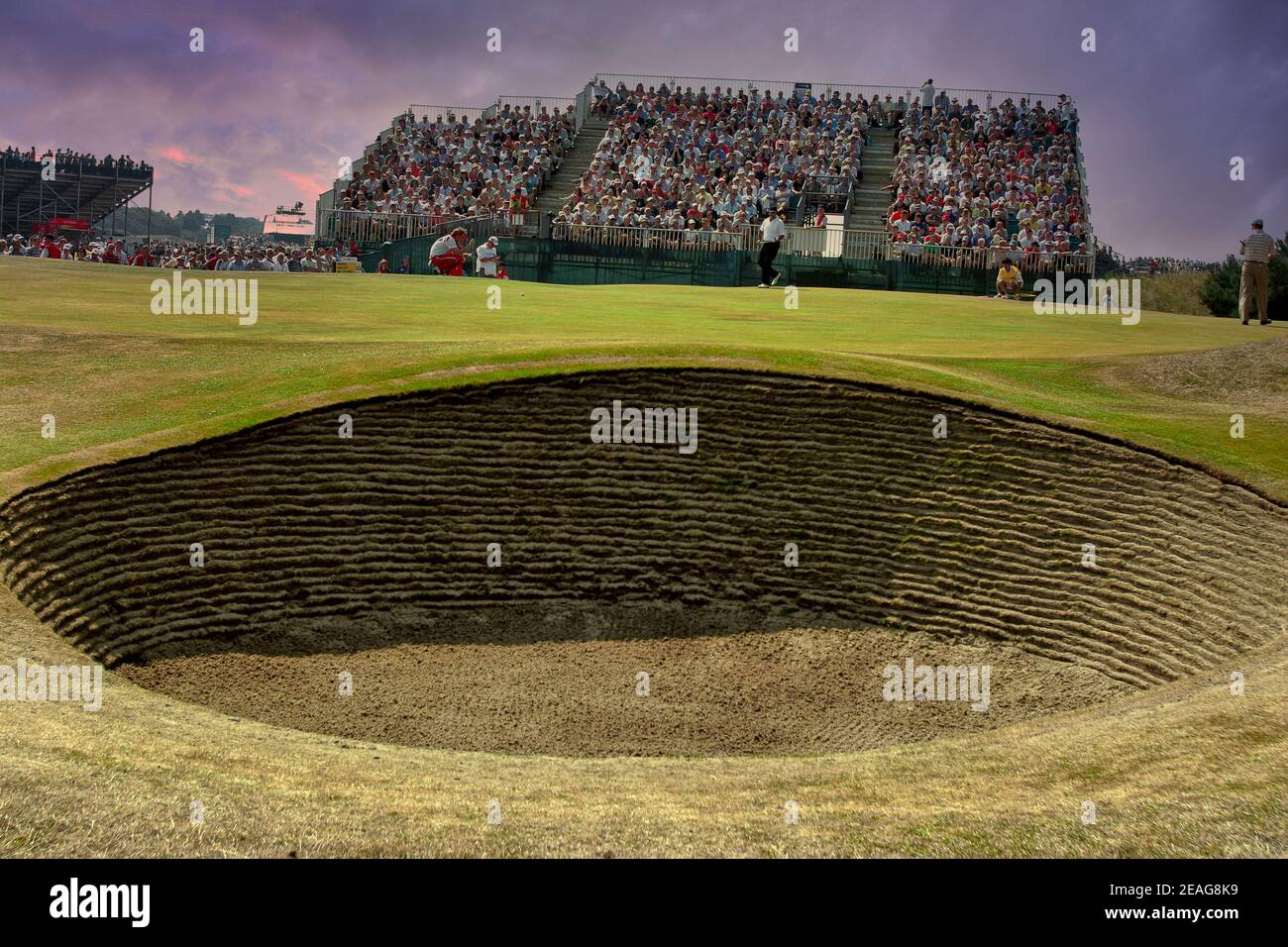 Le caverneux bunker sur le 6ème au Hoylake de Royal Liverpool Liens pendant le championnat de golf ouvert Banque D'Images