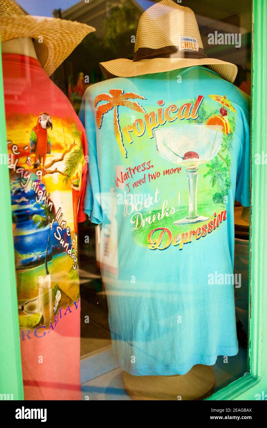 Key West, Floride, FL États-Unis. Le point le plus méridional dans la zone continentale des États-Unis. Destination de vacances sur l'île pour un tourisme détendu. Banque D'Images